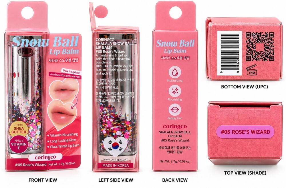 CORINGCO Shalala Snow Ball Lip Balm #05 Rose's Wizard K Beauty NEW